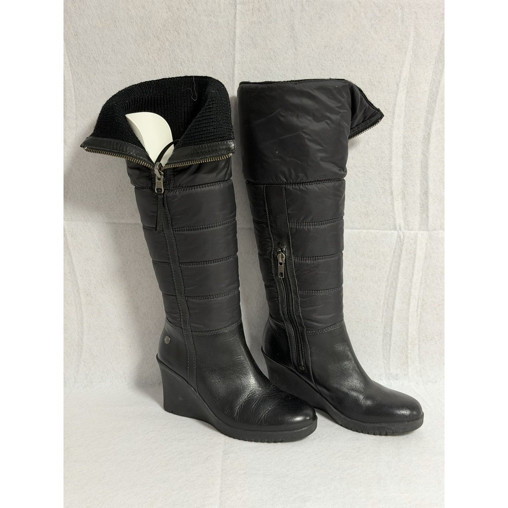 UGG Australia Leona Quilted Wedge Boots, Black, Women's Size 5